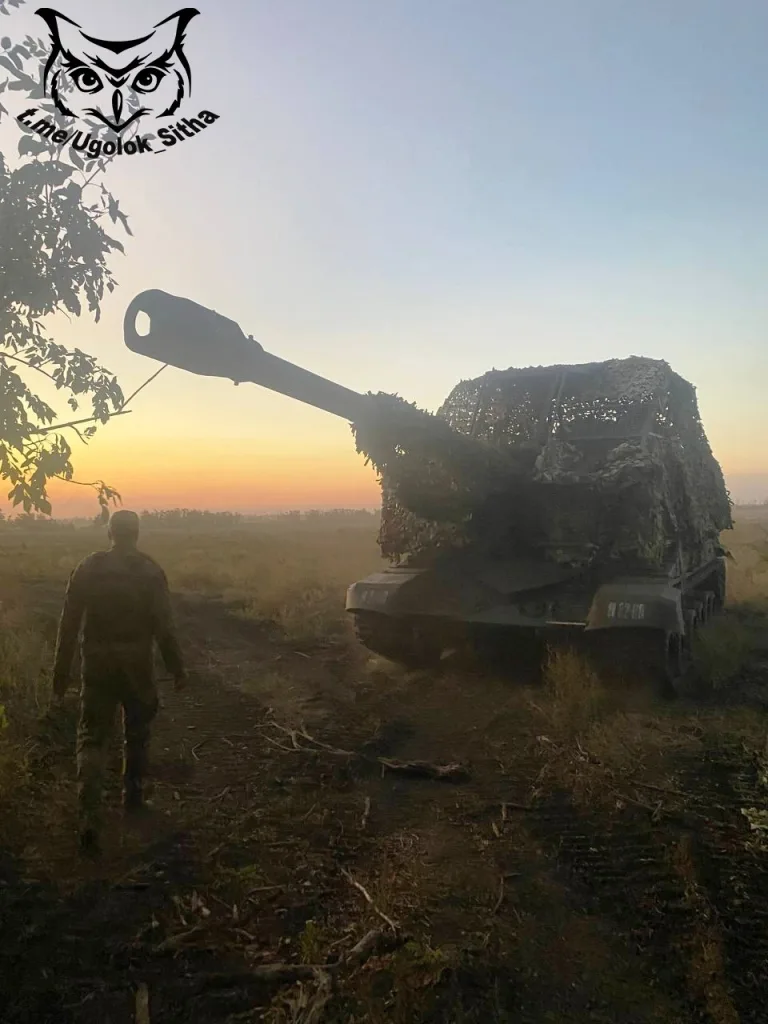 Самоходки 2С19 «Мста-С» в естественной среде обитания