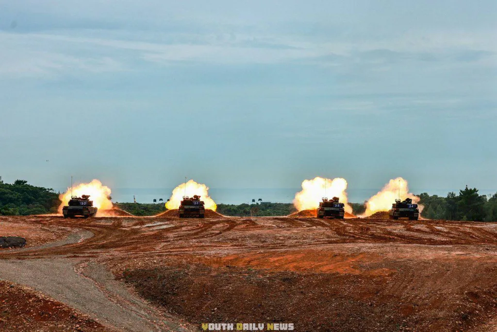 Свежие современные американские танки M1A2T армии Тайваня засветились на проходящих учениях Han Kuang 41