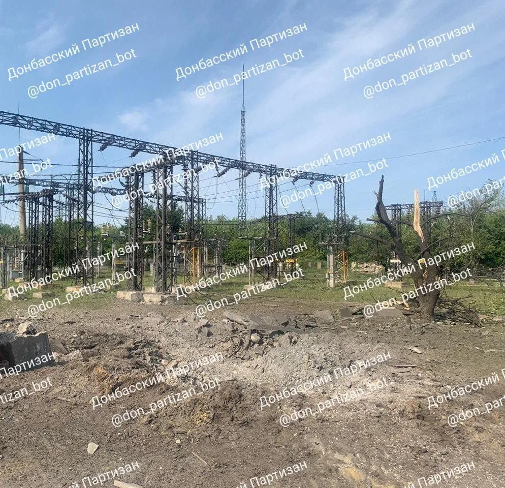 Авиационный удар по электроподстанции в Доброполье