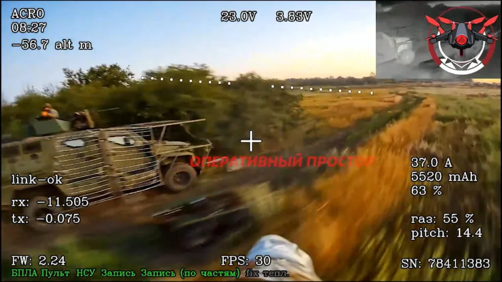 Работа FPV-дронов по очередной контратакующей бронегруппе 3-го армейского корпуса ВСУ в районе населенных пунктов Редкодуб, Карповка, Среднее и Шандриголово на Лиманском направлении