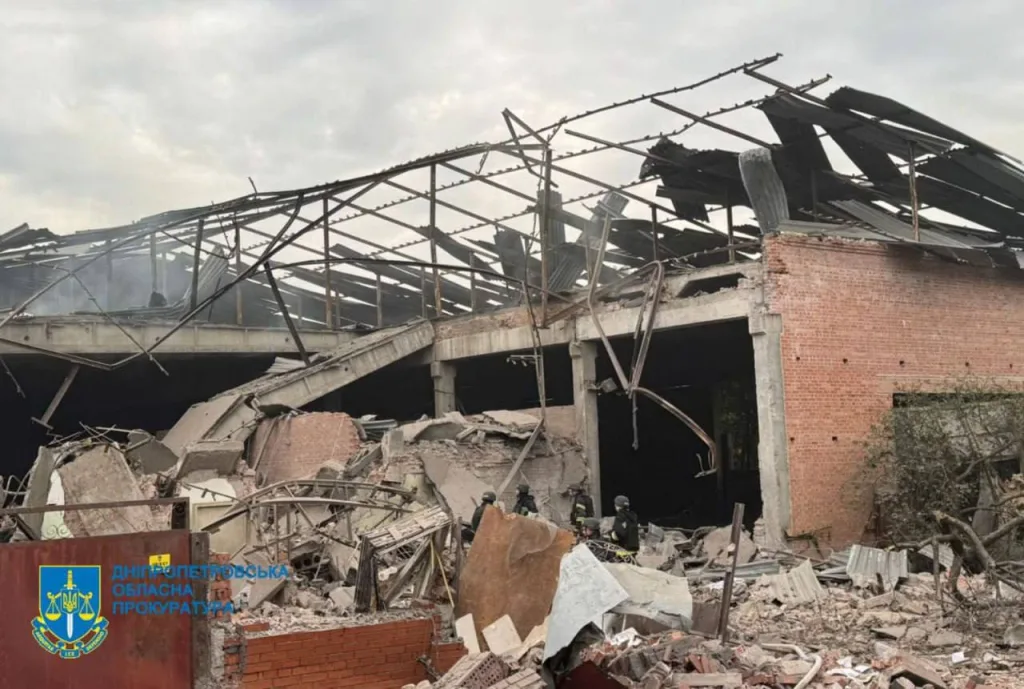 Последствия ударов по предприятию в Днепропетровске