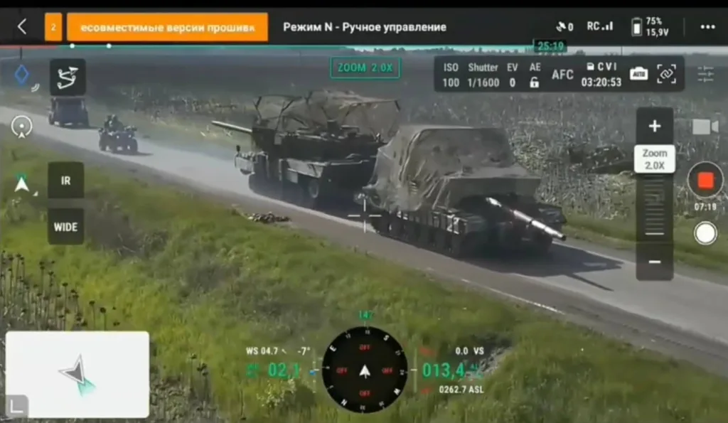 Эвакуация трофейного танка Leopard 2A6 ВСУ военнослужащими 119-го пдп ВДВ в Курской области