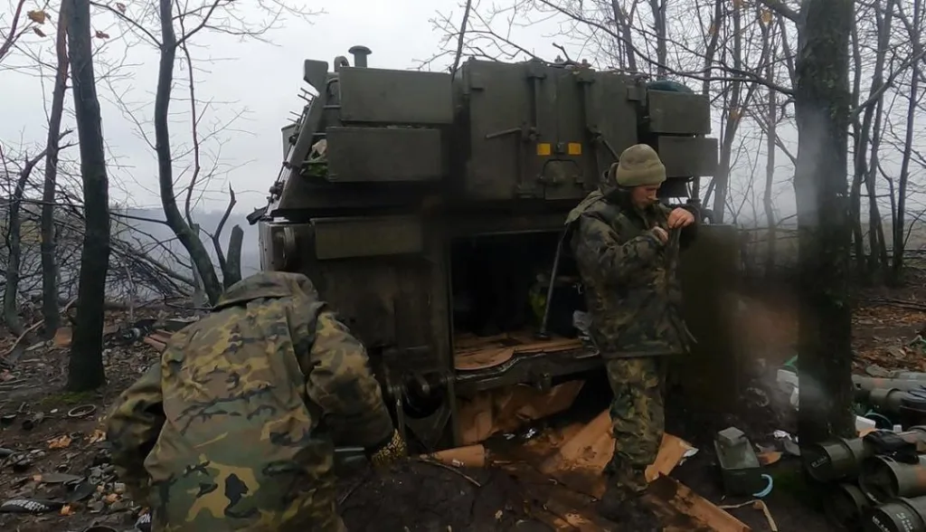 На кадрах бывшая бельгийская самоходная гаубица M109A4BE в составе украинской армии на Донбассе