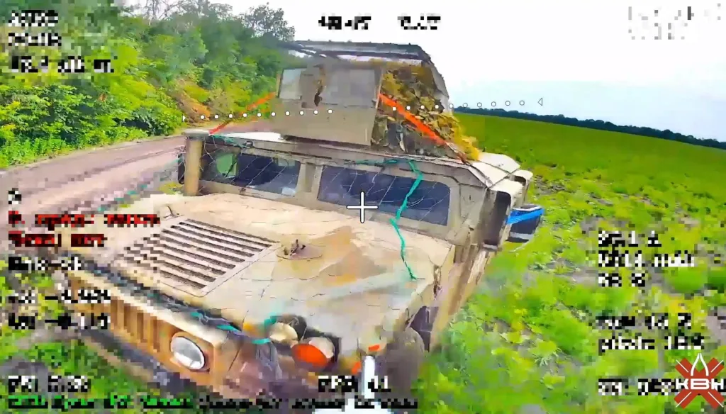 Подборка ударов оптоволоконных FPV-дронов «КВН» по автотранспорту и бронетехнике ВСУ в Курской области