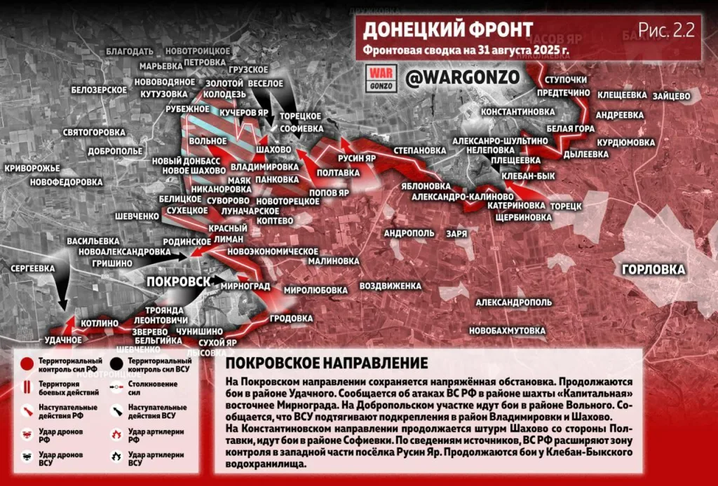 Варгонзо: Фронтовая сводка на утро 31.08.25