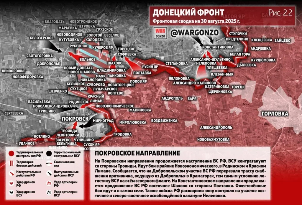 Варгонзо: Фронтовая сводка на утро 30.08.25