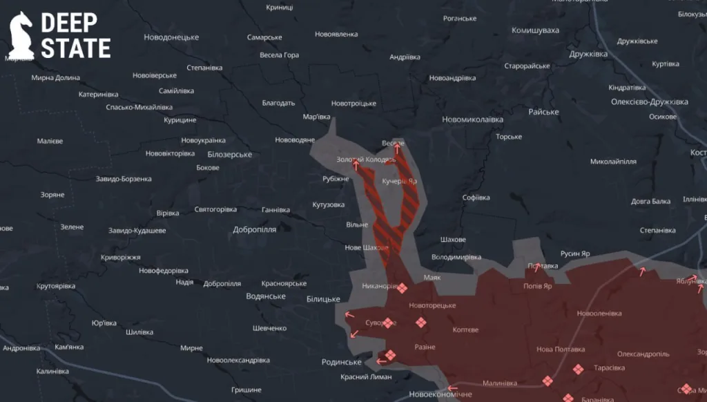 Внезапно, противник заявляет о глубоком прорыве ВС РФ к северу от Покровска и выходу на рубеж Золотой Колодезь - Кучеров Яр