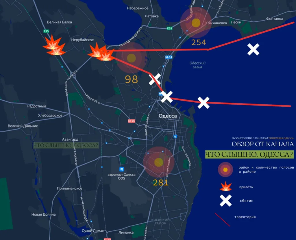 В Одессе после массированного налета «Гераней» крупный пожар