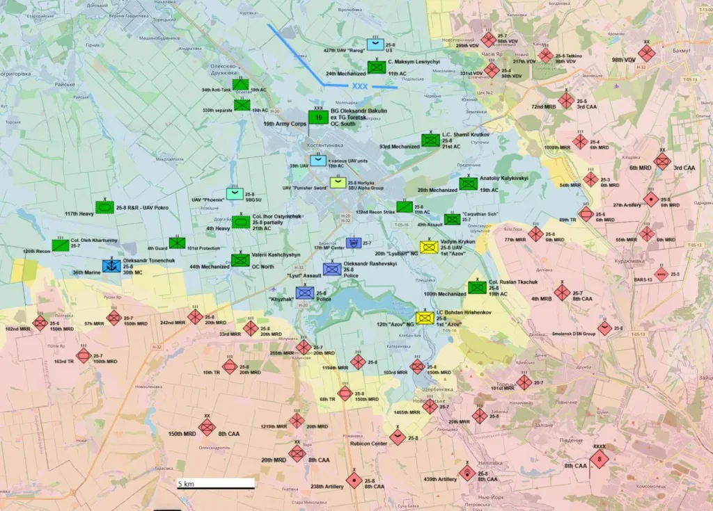 Судя по поступающей информации, активность российских войск под Покровском ведётся не изолированно, а в связке с продвижением 8-й армии в районе Константиновк