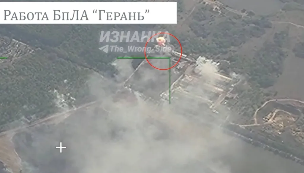 Объективный контроль ударов дронов-камикадзе «Герань-2» по району сосредоточения ВСУ в районе Краматорска