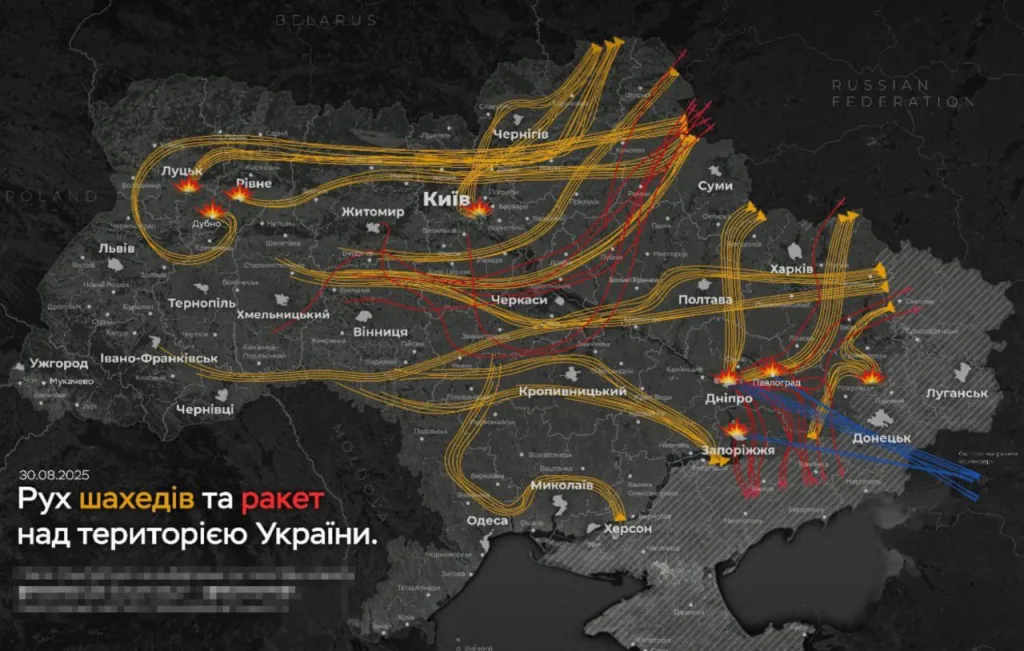 ВС РФ ночью нанесли удар по военным объектам в 16 областях Украины