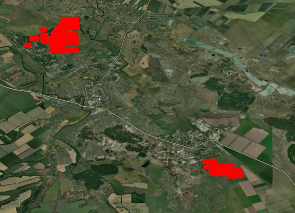 Однозначный вывод делать пока рано, однако судя по спутниковым снимкам, вокруг Павлограда сразу несколько крупных очагов возгорания