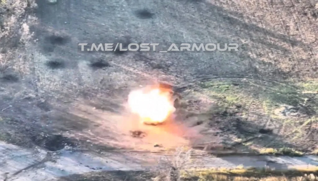 Уничтожение FPV-дроном РСЗО БМ-21 «Град» ВСУ в районе села Золотой Колодезь на Покровском направлении