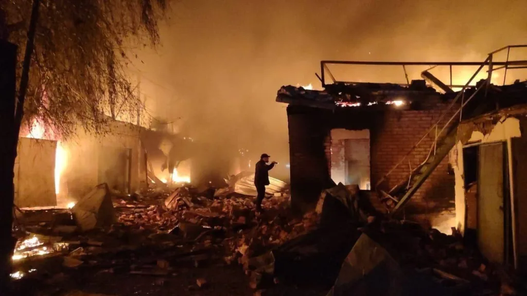 Вторая ночь налёта дронов Герань-2 по целям в Белой Церкви Киевской области