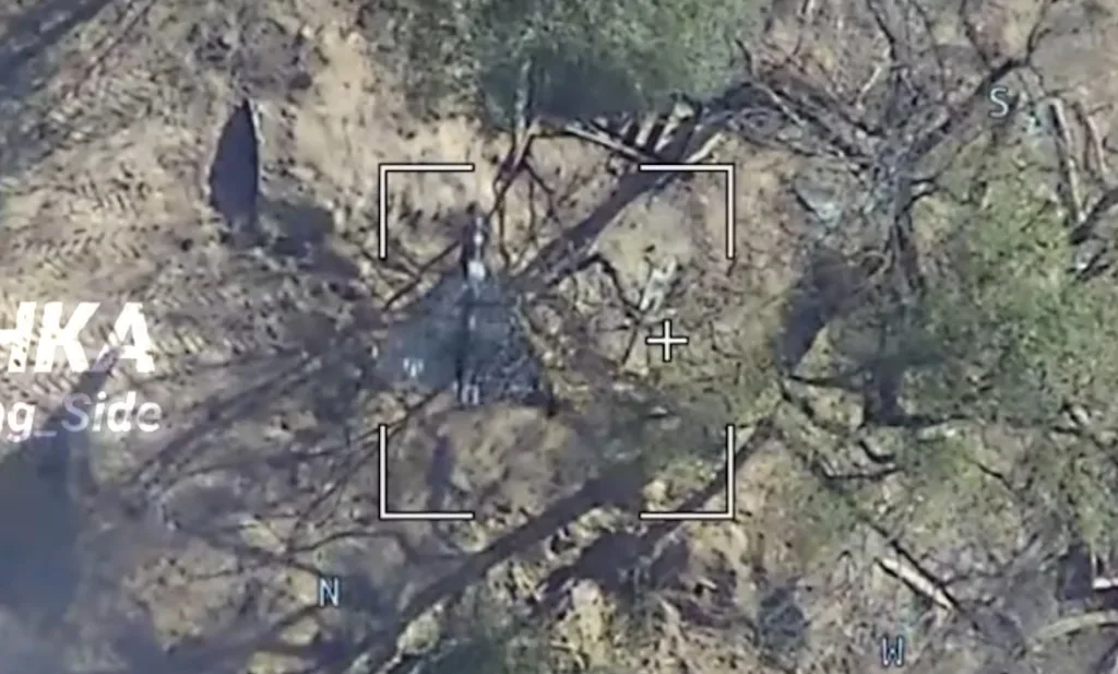 Комбинированный удар "Ланцетов" и "Гераней-2" под управлением операторов по пункту управления БПЛА ВСУ в районе приграничного села Погорельцы Черниговской области