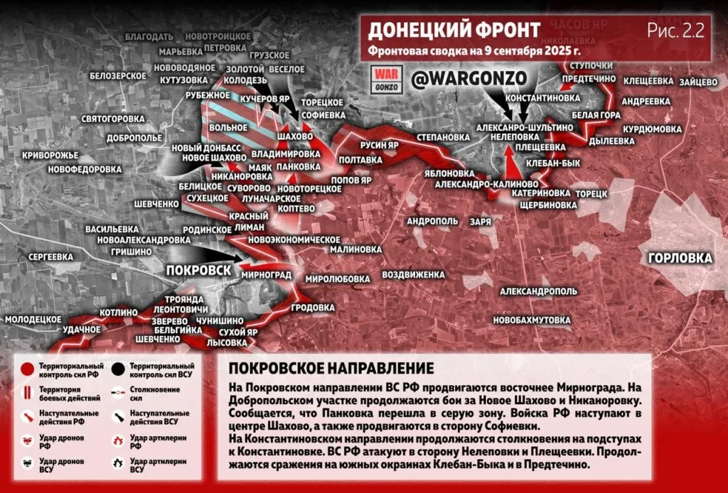 Варгонзо: Фронтовая сводка на утро 09.09.25