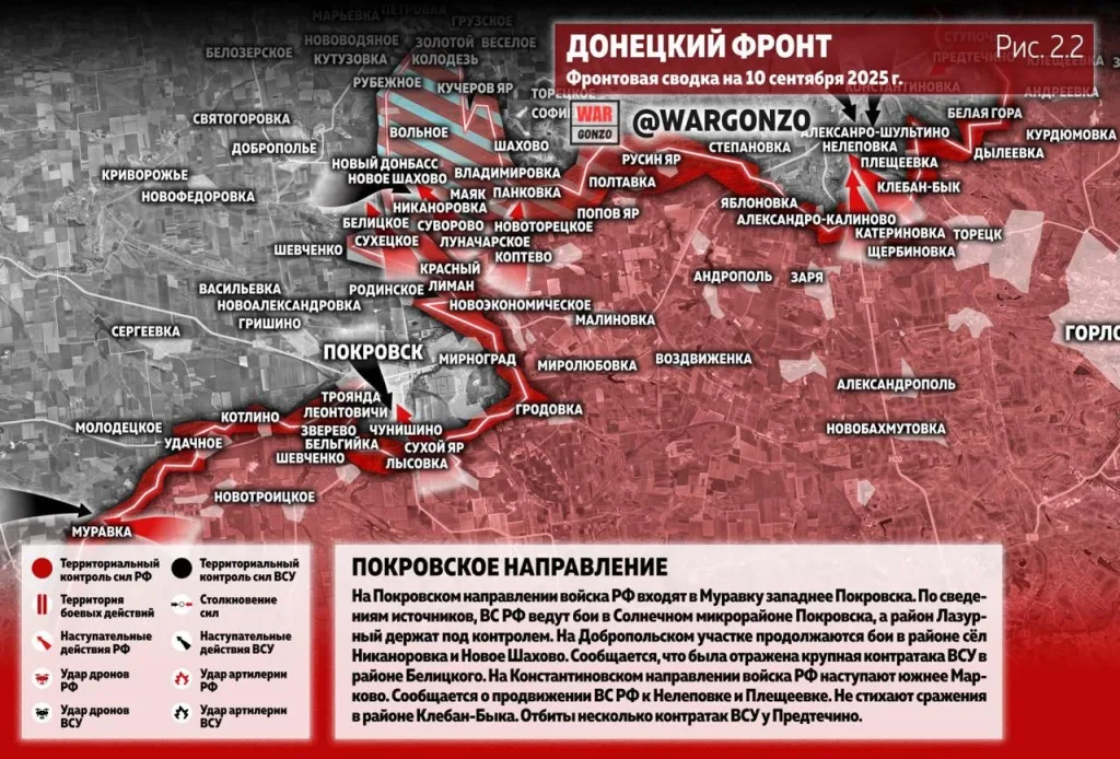 Варгонзо: Фронтовая сводка на утро 10.09.25