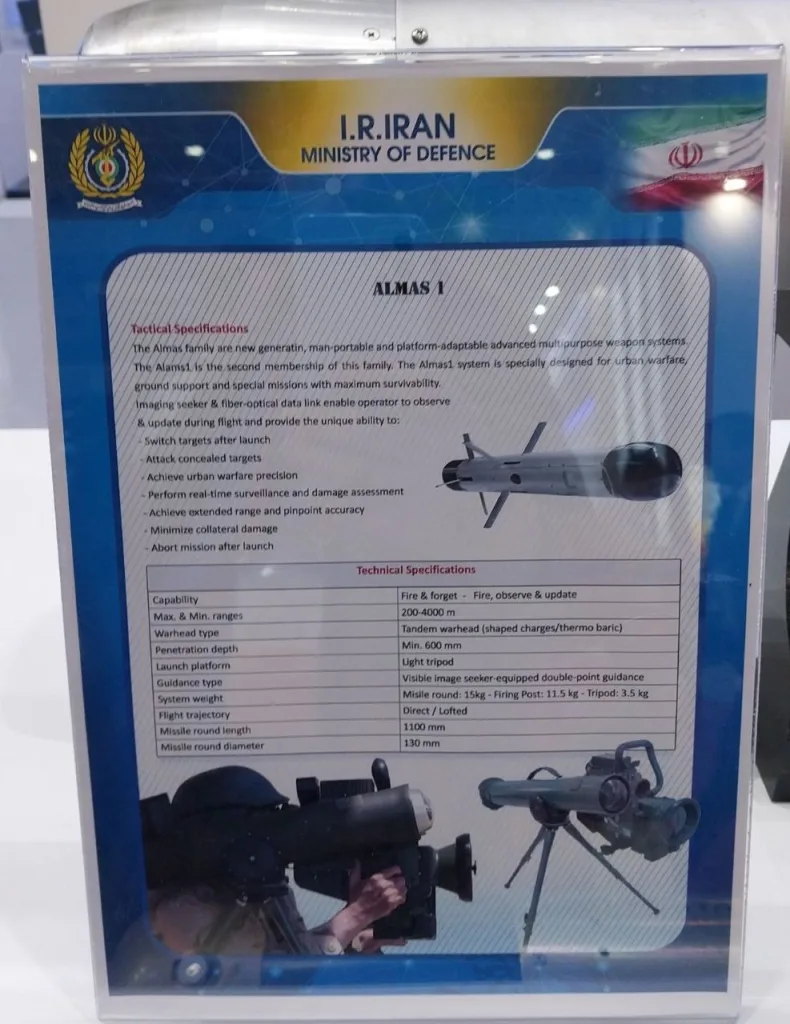 Ещё одним интересным временным решением по борьбе с БЭК могли бы быть иранские ПТУР Almaz