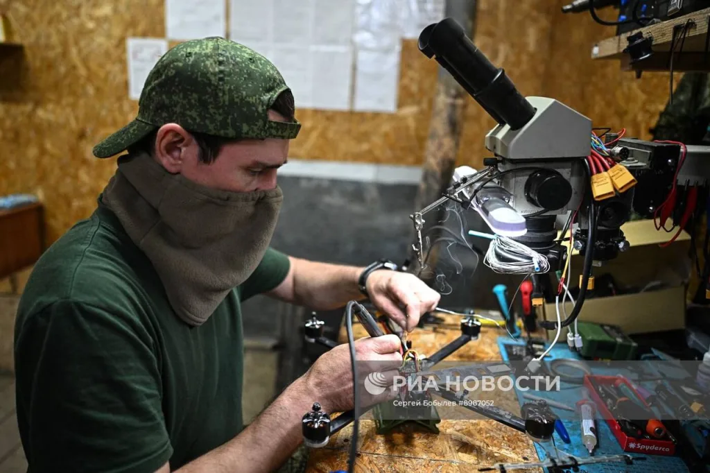 Лаборатория FPV-дронов 45-й отдельной инженерной бригады группировка войск «Запад» на территории ЛНР
