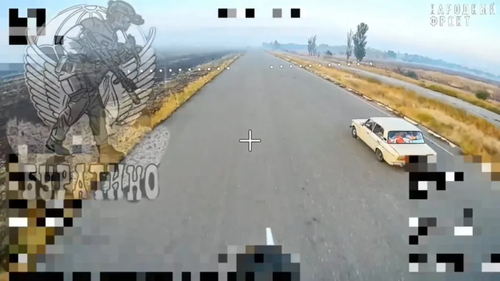 Дорожный контроль от российских операторов FPV-дронов на оптоволокне