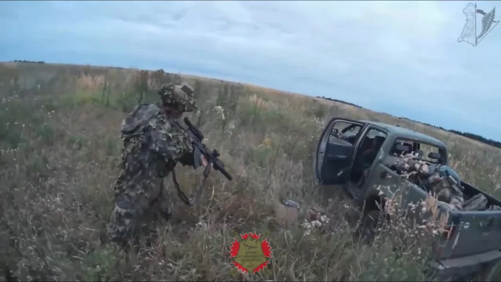 Засада на пикап с украинскими военнослужащими в исполнении бойцов спецназа ВС РФ