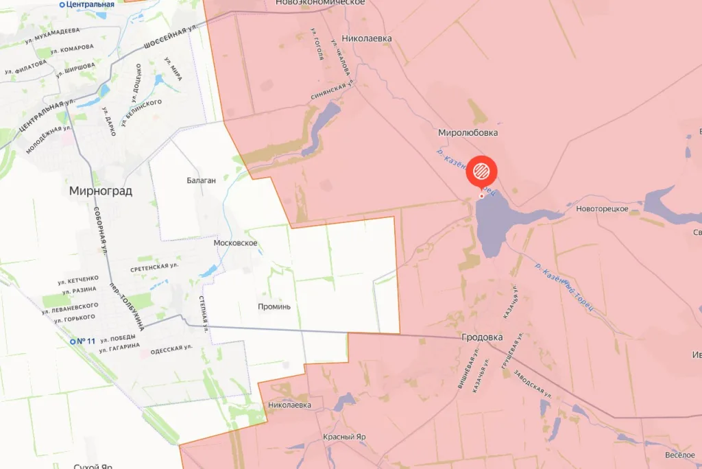 Удар французской авиабомбы AASM-250 Hammer по дамбе возле села Миролюбовка