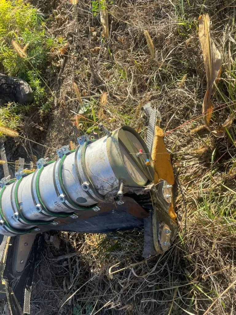 Обломки сбитой "Герани-2" с кассетами для дистанционного минирования местности минами ПТМ-3