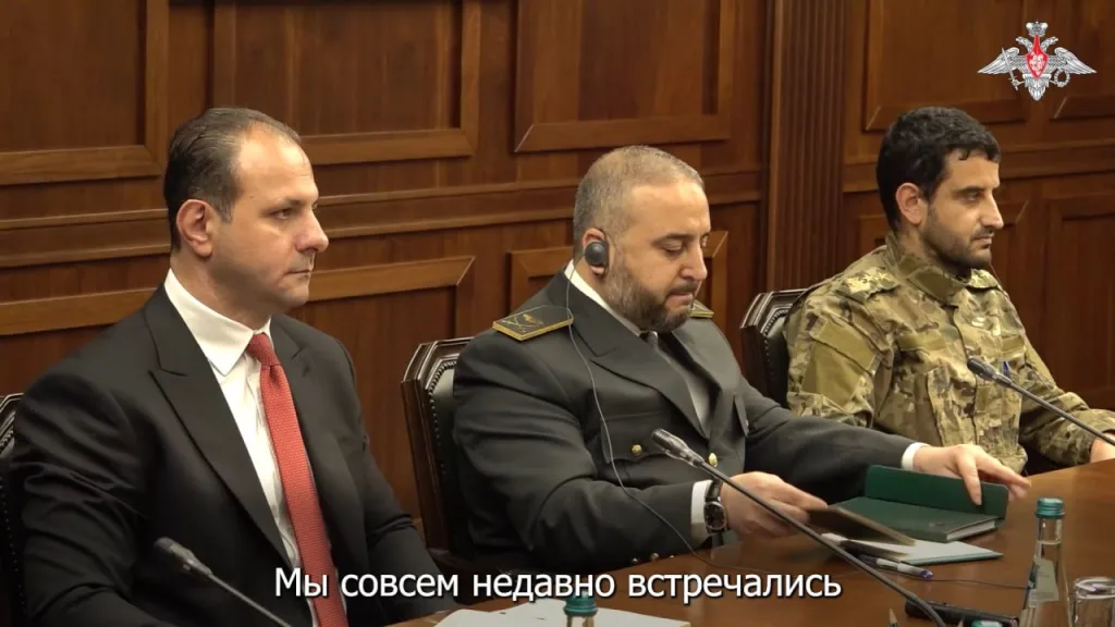 Кадры встречи министра обороны России Андрея Белоусова с министром обороны Сирии дивизионным генералом Махрафом Абу Касрой в Москве