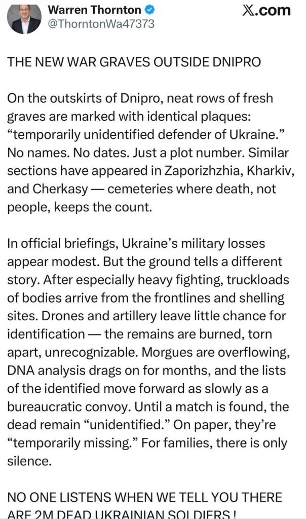 Британский эксперт показал видео со свежими могилами под Днепропетровском, закадровый голос говорит, что эти ряды выкопаны с сентября