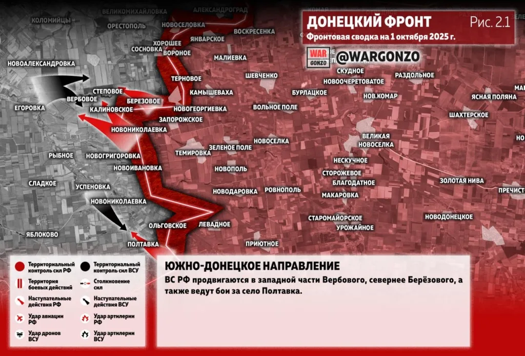 Варгонзо: Фронтовая сводка на утро 01.10.25