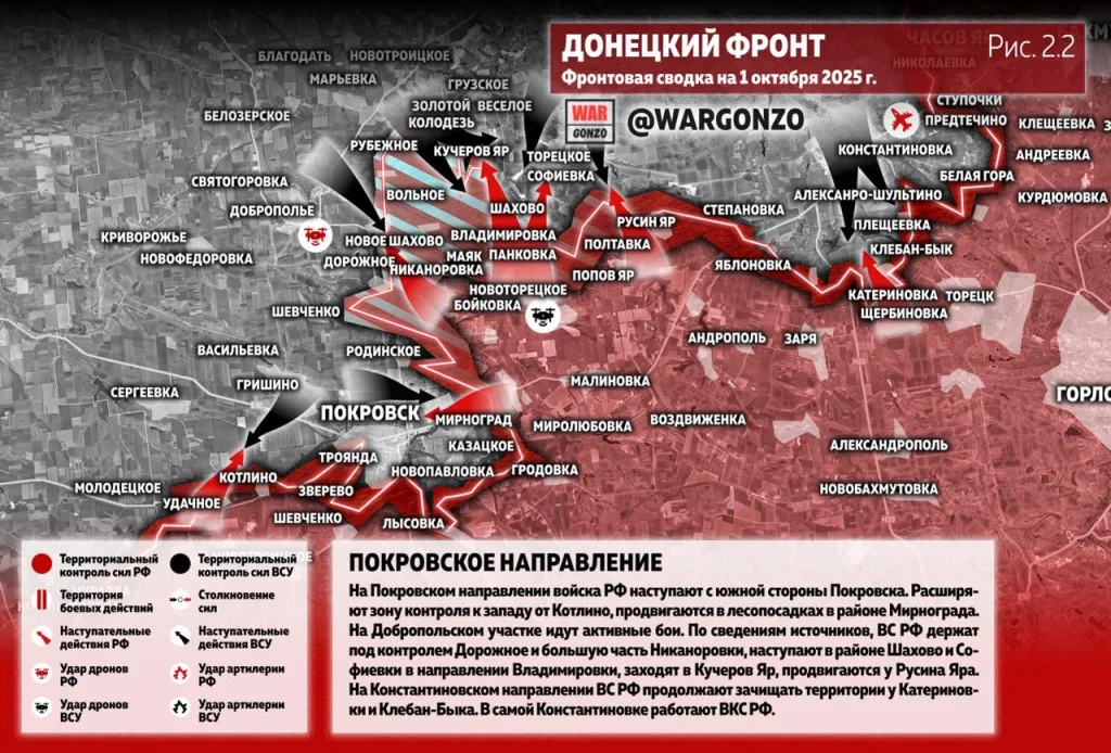 Варгонзо: Фронтовая сводка на утро 01.10.25