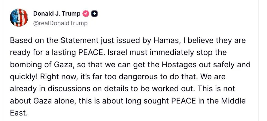 Израиль прекратил наступление на Сектор Газа — Тель-Авив приступает к реализации плана Трампа по мирному соглашению с Палестиной