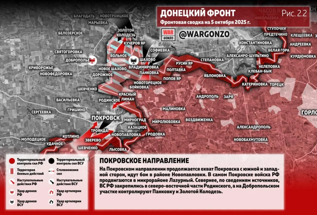 Варгонзо: Фронтовая сводка на утро 05.10.25
