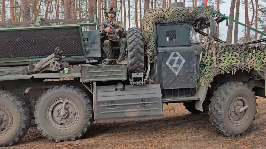 Боевая работа расчёта РСЗО 9К55 «Град-1» 37-го мотострелкового полка 25-й общевойсковой армии группировки войск «Запад» на Краснолиманском направлении