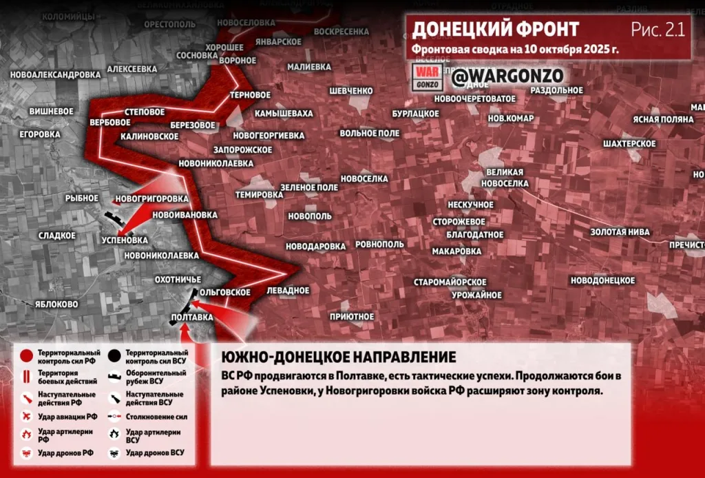 Варгонзо: Фронтовая сводка на утро 10.10.25