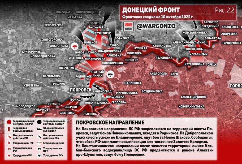 Варгонзо: Фронтовая сводка на утро 10.10.25