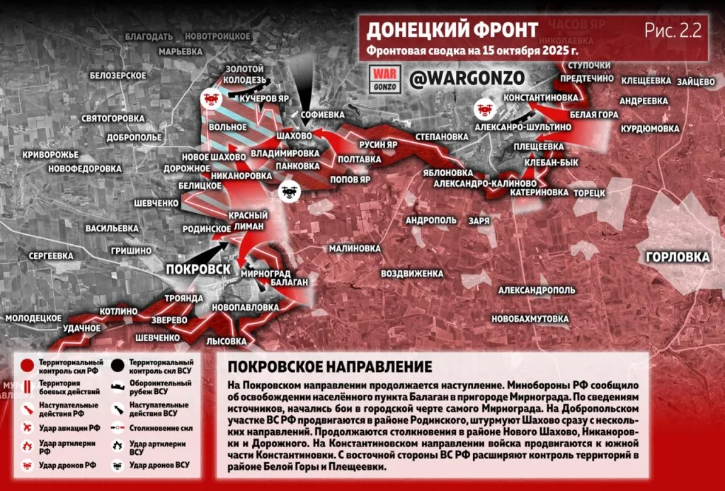 Варгонзо: Фронтовая сводка на утро 15.10.25