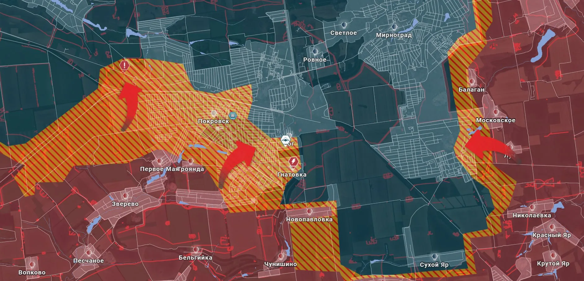 Русский флаг в Покровске: продвижение российских войск на нескольких участках