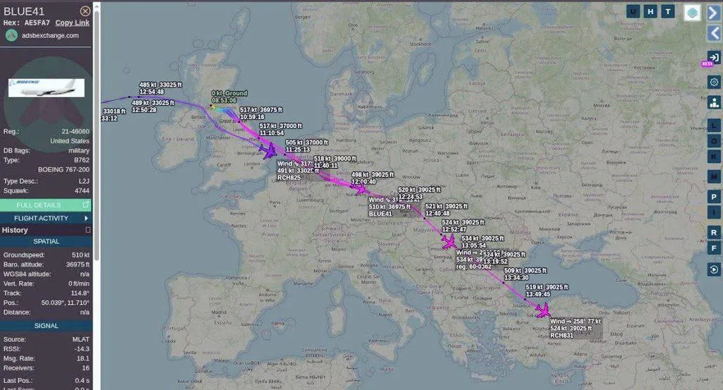 США начали переброску большого количества военных самолётов на Ближний Восток