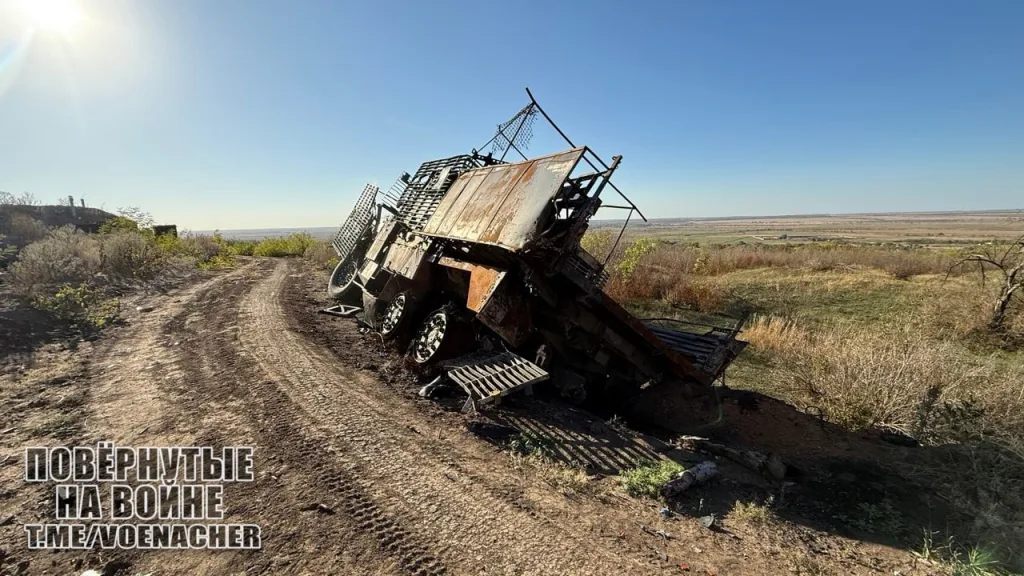 Дорога к Днепропетровску. Сожженная техника ВСУ на уже освобождённой территории