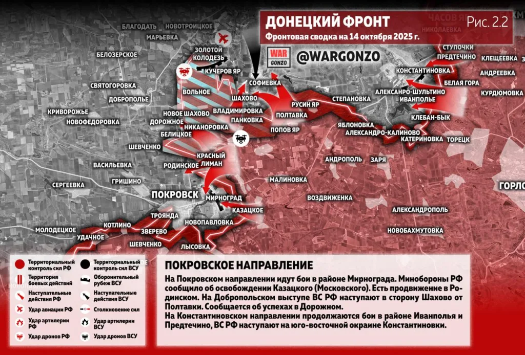 Варгонзо: Фронтовая сводка на утро 14.10.25