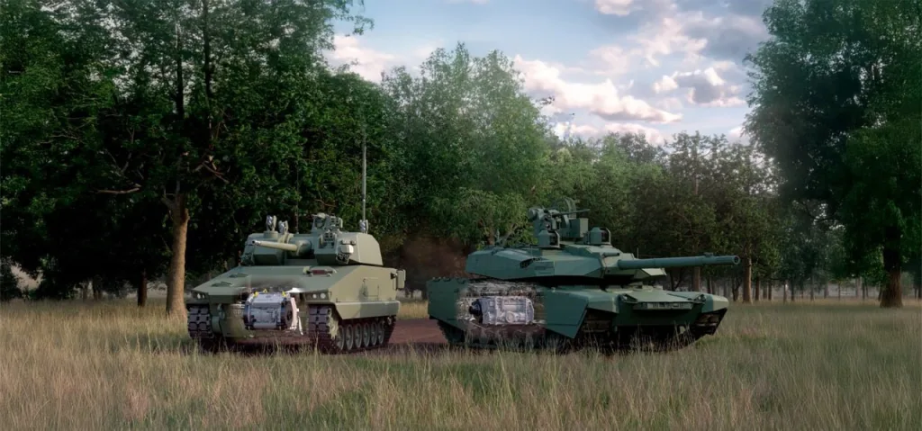 Рендеры от компании GDLS своего варианта перспективной БМП XM30 и перспективного танка AbramsX, который может стать будущим M1E3 Abrams для армии США