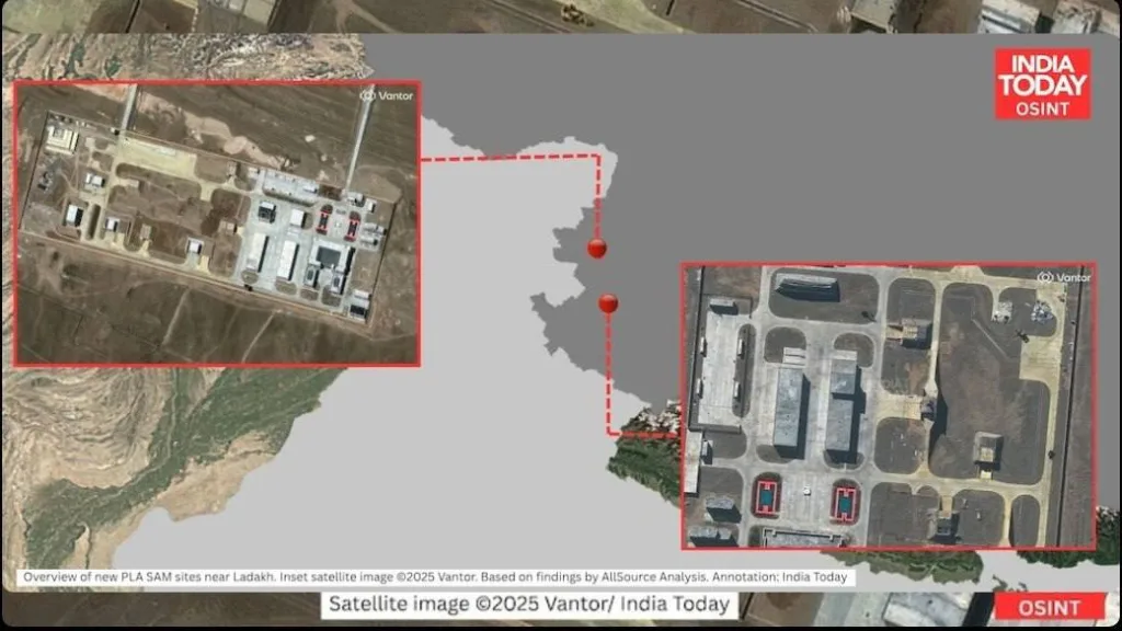 Спутниковые снимки, показывают, что НОАК построила новый комплекс ПВО в районе озера Пангонг в Тибете, примерно в 110 километрах от ЛФК, разделяющей Китай и Индию
