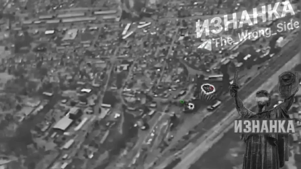 Работа "Гераней-2" по железнодорожному депо в городе Лозовая Харьковской области