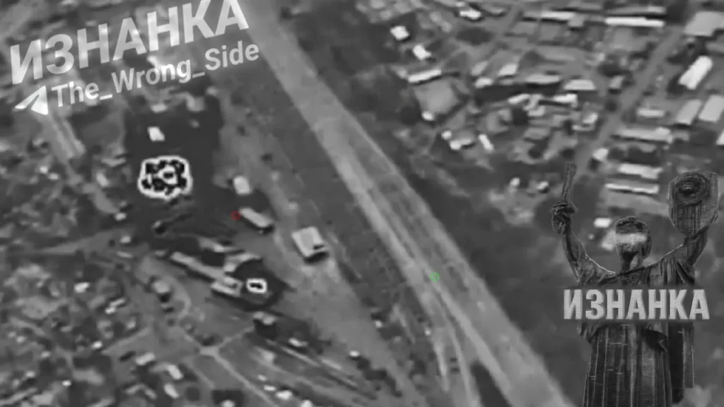 Работа "Гераней-2" по железнодорожному депо в городе Лозовая Харьковской области