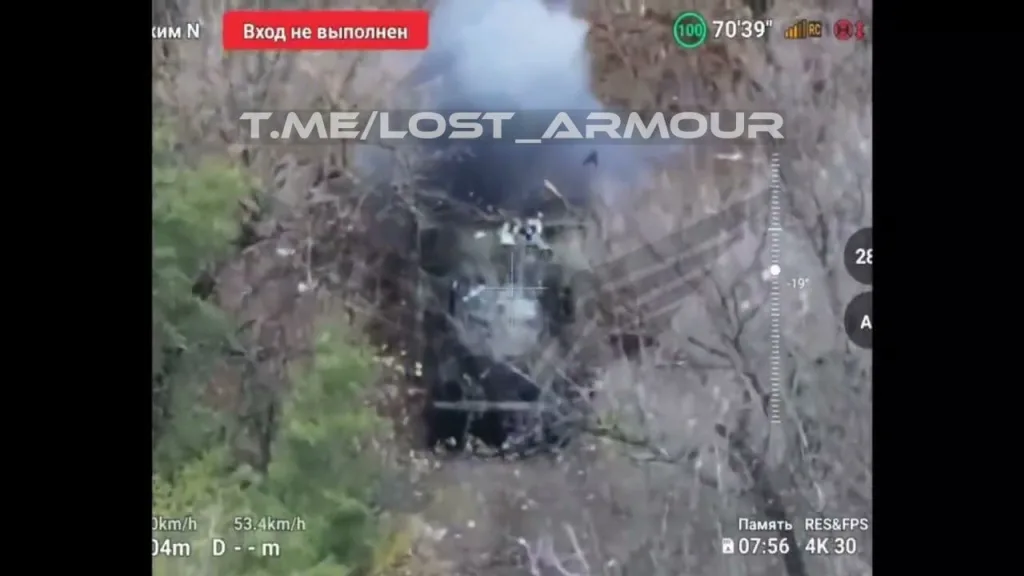 В Днепропетровской области операторы 14 бригады СпН сожгли бывшую британскую ББМ Tempest 4x4 MPV