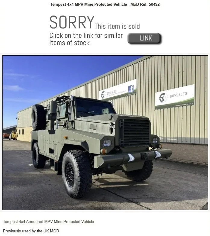 В Днепропетровской области операторы 14 бригады СпН сожгли бывшую британскую ББМ Tempest 4x4 MPV