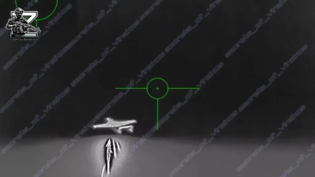 Работа ЗУ-23-2 с тепловизором мобильной огневой группы ВС РФ по украинским дронам-камикадзе