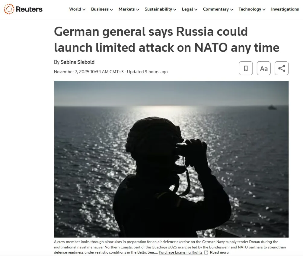 Генерал Бундесвера: Россия способна ударить по НАТО уже завтра