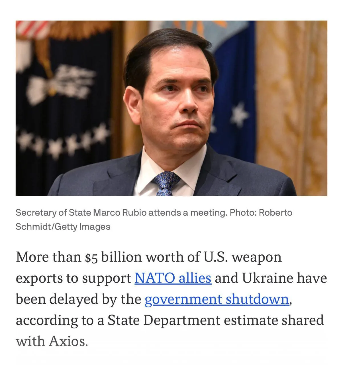 США приостановили поставки Украине ракет AMRAAM, боевых систем Aegis и HIMARS через страны НАТО